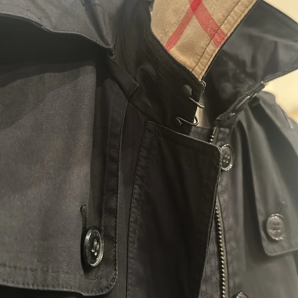 Burberry Brit Trench coat black removable hood check lining EXCELLENT condition - Picture 15 of 17